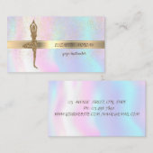 Elegant Glitter Yoga Girl, Confetti, holografisch Visitekaartje (Voorkant / Achterkant)