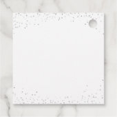 Elegant glitter zilverblauw quinceañera bedankjes labels (Achterkant)