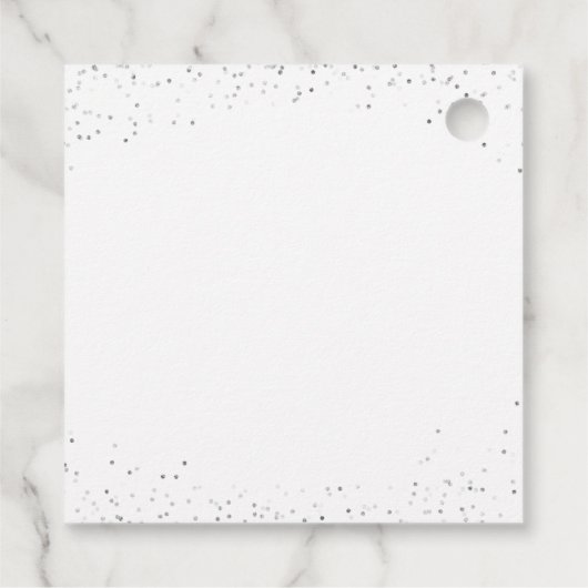 Elegant glitter zilverblauw quinceañera bedankjes labels (Achterkant)