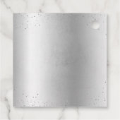 Elegant glitter zilverblauw quinceañera bedankjes labels (Achterkant)