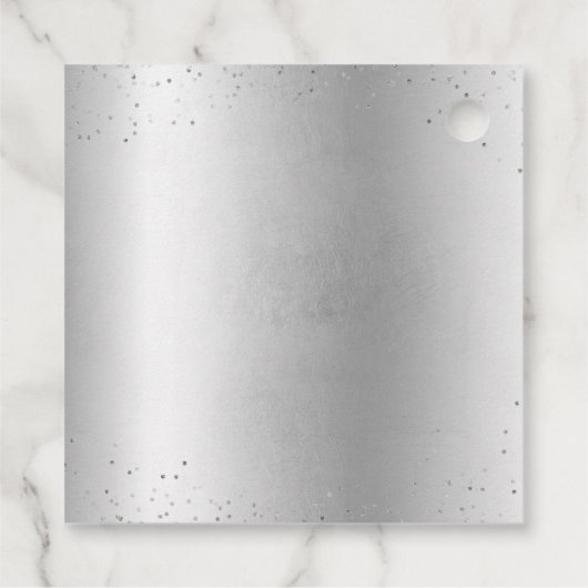 Elegant glitter zilverblauw quinceañera bedankjes labels (Achterkant)