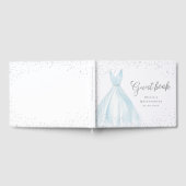 Elegant glitter zilverblauw quinceañera gastenboek (Volledig)