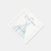 Elegant glitter zilverblauw quinceañera servet (Hoek)