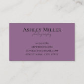 elegant glittergoud en paars visitekaartje (Achterkant)