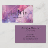 elegant glittergoud en paars visitekaartje (Voorkant / Achterkant)