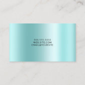Elegant Glitterig Bord Turquoise Ombre Visitekaartje (Achterkant)