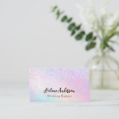 Elegant Glitters Opal Rainbow Confettis Visitekaartje (Staand voorkant)