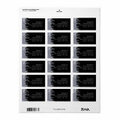 Elegant Glittery Black/Silver Glamor Etiket (Full Sheet)