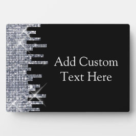 Elegant Glittery Black/Silver Glamor Fotoplaat