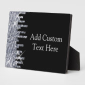 Elegant Glittery Black/Silver Glamor Fotoplaat (Zijkant)