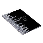 Elegant Glittery Black/Silver Glamor Notitieboek (Rechterzijde)