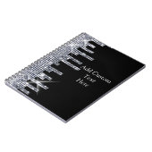 Elegant Glittery Black/Silver Glamor Notitieboek (Linkerzijde)