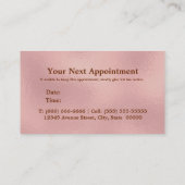 Elegant glittery blush roos animal print monogram afsprakenkaartje (Achterkant)