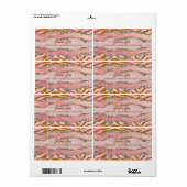 Elegant glittery blush roos animal print monogram etiket (Full Sheet)