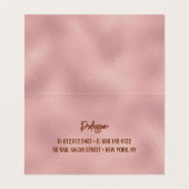 Elegant glittery blush roos animal print monogram visitekaartje (Binnenkant ongevouwen)