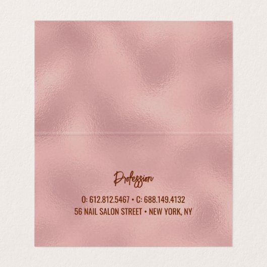 Elegant glittery blush roos animal print monogram visitekaartje (Binnenkant ongevouwen)