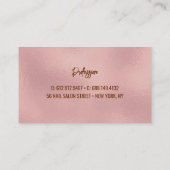 Elegant glittery blush roos animal print monogram visitekaartje (Achterkant)