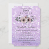 Elegant Glittery Bokeh Floral Vrijgezellenfeest Kaart (Voorkant)