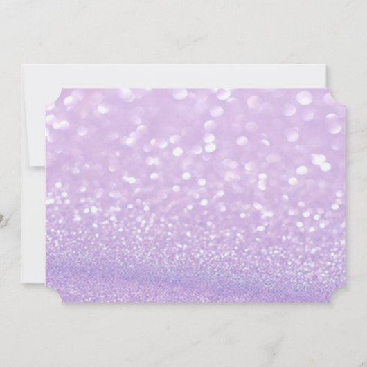 Elegant Glittery Bokeh Floral Wedding Invitation Kaart (Achterkant)