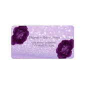 Elegant Glittery Bokeh, Rozen Weddenschap Label (Voorkant)