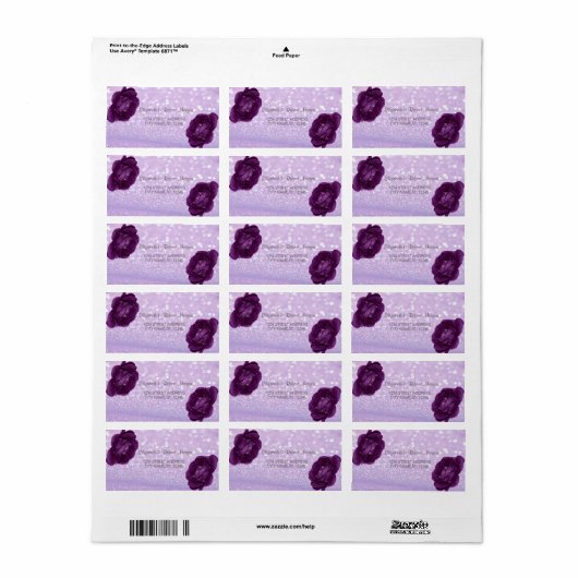 Elegant Glittery Bokeh, Rozen Weddenschap Label (Full Sheet)