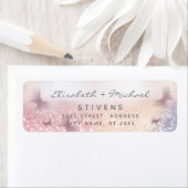 Elegant glittery butterfly script bruiloft label (Insitu)