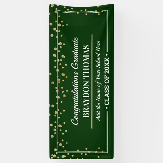 Elegant Glittery Confetti Afstuderen Spandoek (Verticaal)