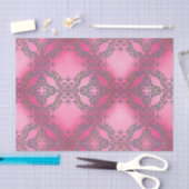 Elegant glittery Damask-patroon op roze metalen Tissuepapier (Craft)