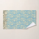 Elegant Glittery Flowers op Powder Blue Bad Handdoek (Handdoek)