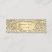 Elegant Glittery Gold Brush Stroke Geometric Mini Visitekaartje (Voorkant)