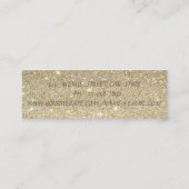 Elegant Glittery Gold Brush Stroke Geometric Mini Visitekaartje (Achterkant)