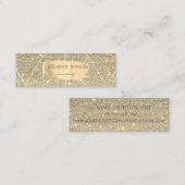 Elegant Glittery Gold Brush Stroke Geometric Mini Visitekaartje (Voorkant / Achterkant)