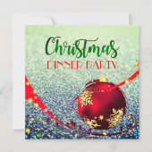 Elegant Glittery Kerstmis op Kerst Square Invite Kaart (Voorkant)