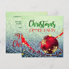 Elegant Glittery Kerstmis op Kerst Square Invite Kaart