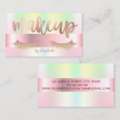 Elegant glittery Lashes, Makeup Artist Iridescent Visitekaartje (Voorkant / Achterkant)