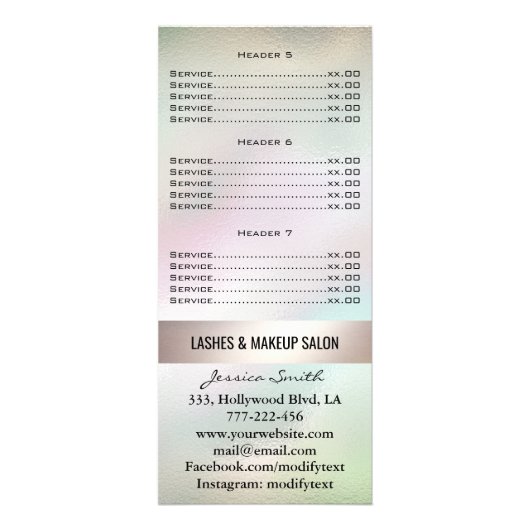 Elegant glittery make-up eye holographic reclamekaart