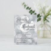 Elegant Glittery Silver Bokeh Wedding Invitation Kaart (Staand voorkant)