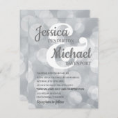 Elegant Glittery Silver Bokeh Wedding Invitation Kaart (Voorkant / Achterkant)