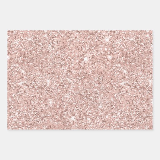 Elegant Glitzy Blush Pink and Silver Faux Satin Inpakpapier Vel (Voorkant 2)