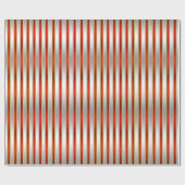 Elegant Glitzy Shiny Silver en Red Stripes Cadeaupapier (Vlak)