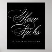 Elegant Glow Sticks White Calligraphy | Grafische  Poster (Voorkant)