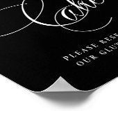 Elegant Gluten Free Cake White Calligraphy | Tabel Poster (Hoek)