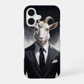 Elegant goat gentleman in formal portrait scene iPhone 16 hoesje (Achterkant)