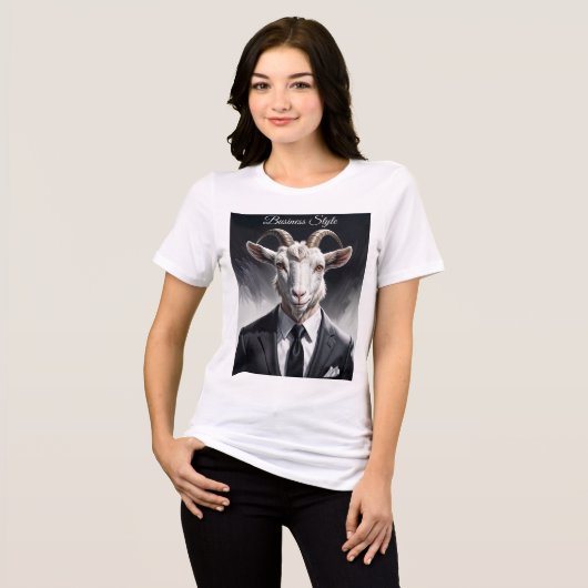 Elegant goat gentleman in formal portrait scene Tri-Blend shirt (Voorkant volledig)