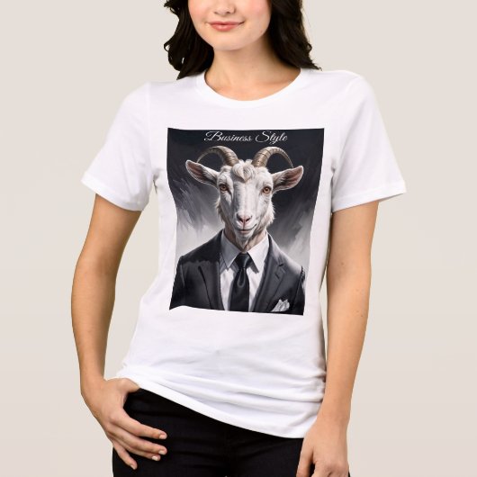 Elegant goat gentleman in formal portrait scene Tri-Blend shirt (Voorkant)