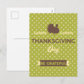 Elegant Gobble Turkey Thanksgiving day is prijzens Feestdagenkaart (Voorkant / Achterkant)