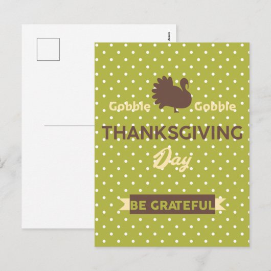 Elegant Gobble Turkey Thanksgiving day is prijzens Feestdagenkaart (Voorkant / Achterkant)