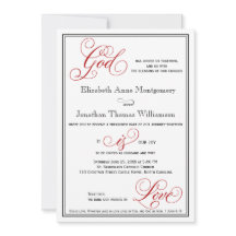 Elegant God is Love Christelijk Wedding Invitation