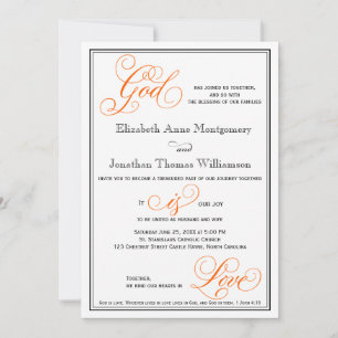 Elegant God is Love Christelijk Wedding Invitation Kaart