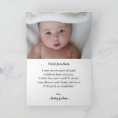 Elegant Godfather Voorstel Floral 2 Foto Kaart (Binnen)